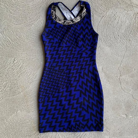 M Boutique - Blue and Black Dress - Size Small - Picture 1 of 6